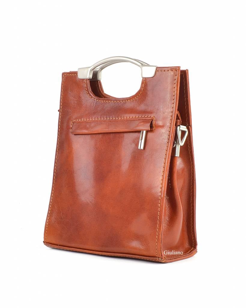 Lederen handtas | Metalen handvat | Klein | 552332