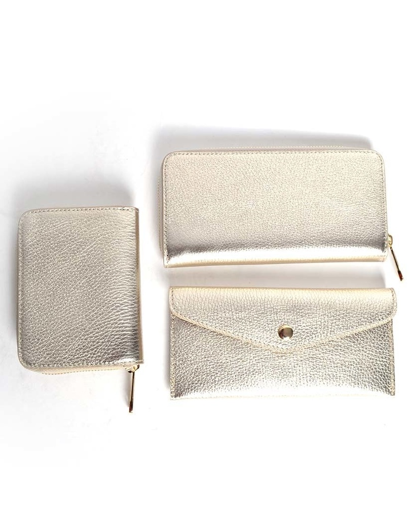 Lederen portemonnee  metallic