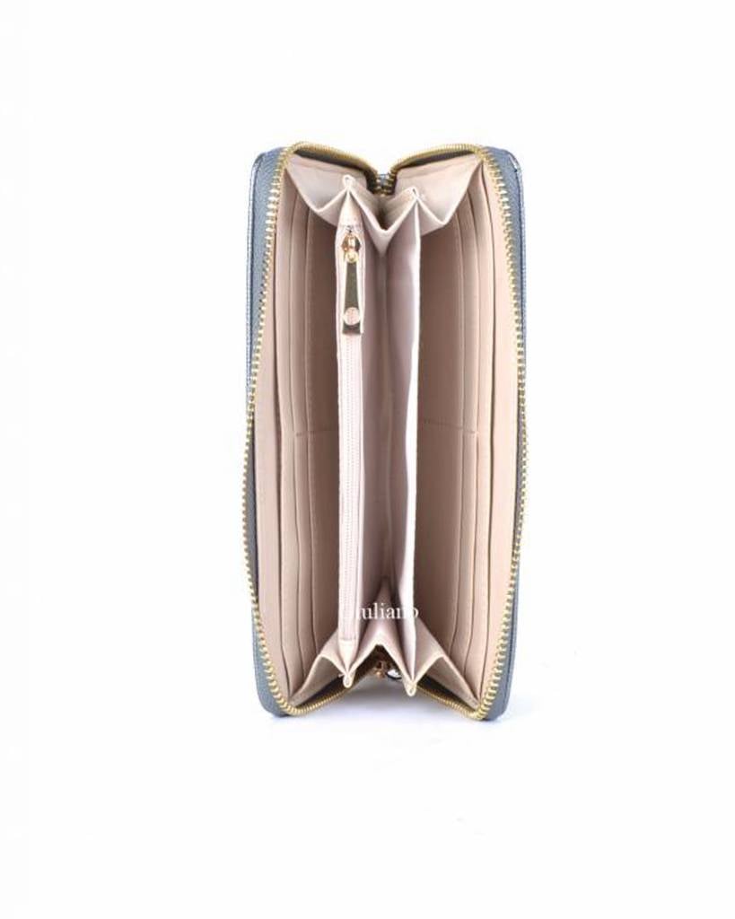 Kunstlederen portemonnee | Reliëf | Zwart