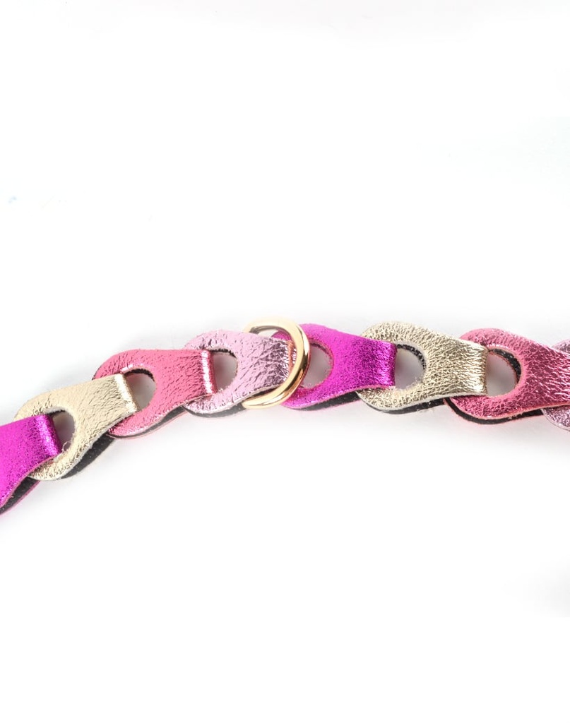 Schouderband gevlochten metallic Smal