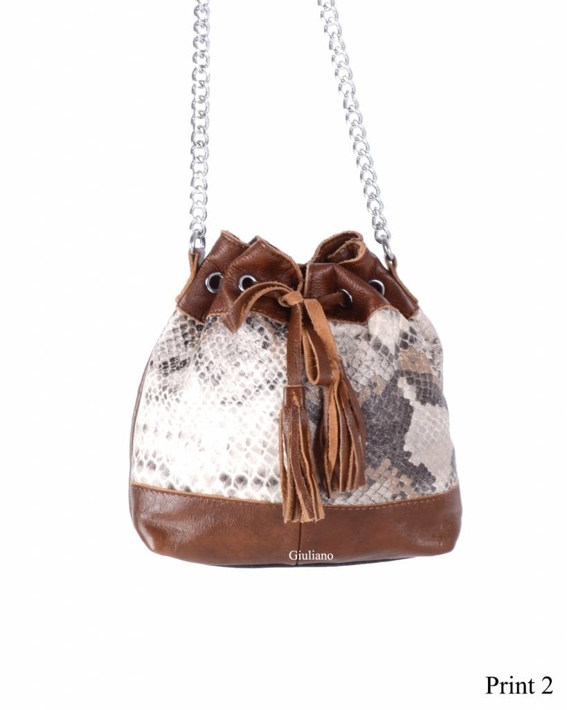 Lederen schoudertasje | Vacht | Print