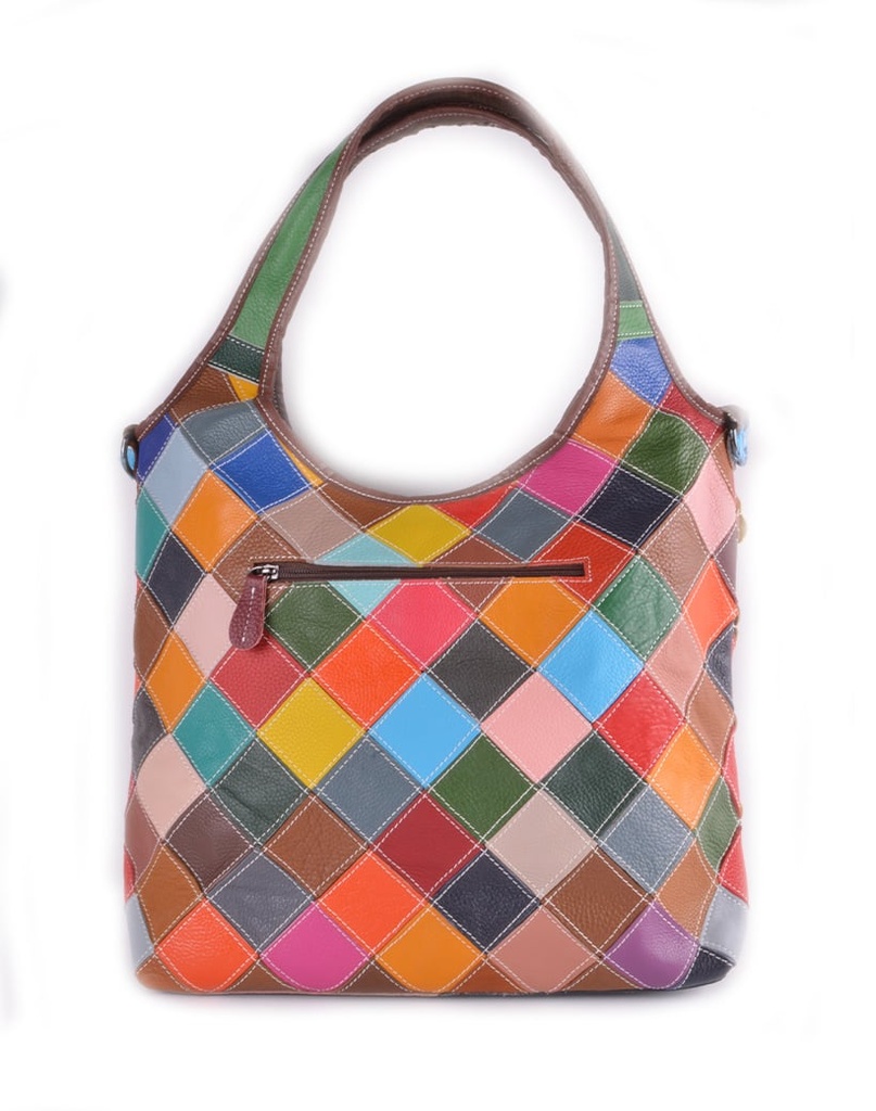 Lederen shopper/handtas | Bloemetjes | 552266