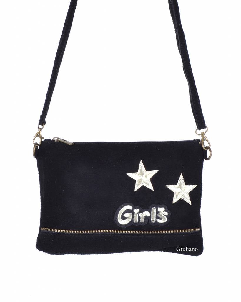 Suède schoudertasje | Clutch | Girls