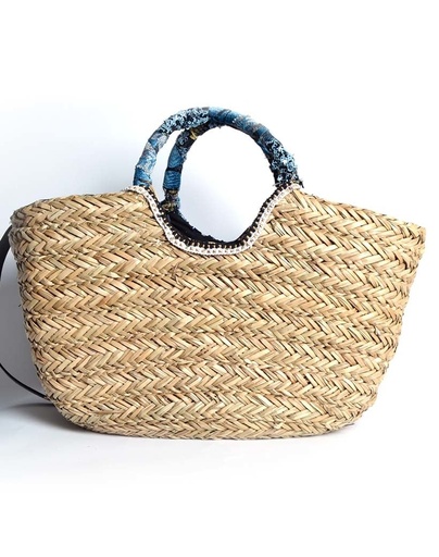 [102550 | SALE 40%/AMSTERDAM] Rieten strandtas zwart