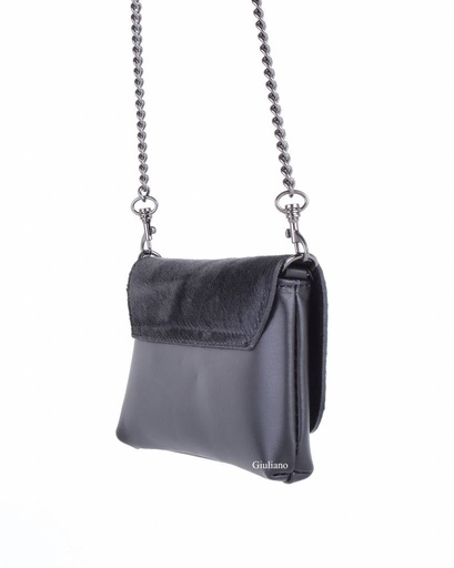 [552395 SALE50%] Lederen schoudertasje/clutch | Vacht | Effen rood | 552395