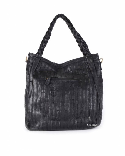 [552267] Lederen shopper/handtas